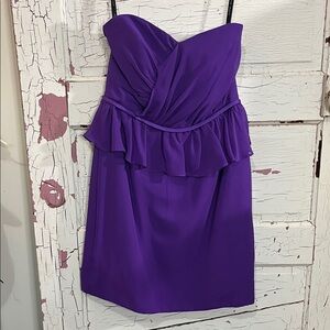 Alfred Angelo Vibrant Purple Strapless Dress Sz Small ➡️ 15”-16” and ⬇️ 24”